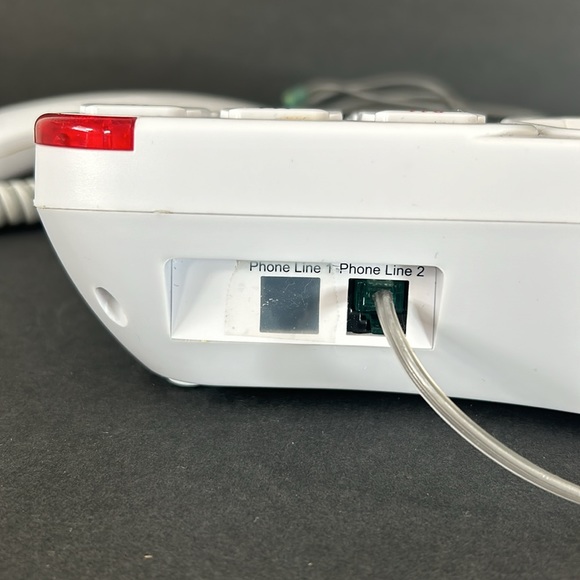 Advanced American Telephone Big Buttons 2 Line Hands Free White Corded Telephone - Picture 11 of 12